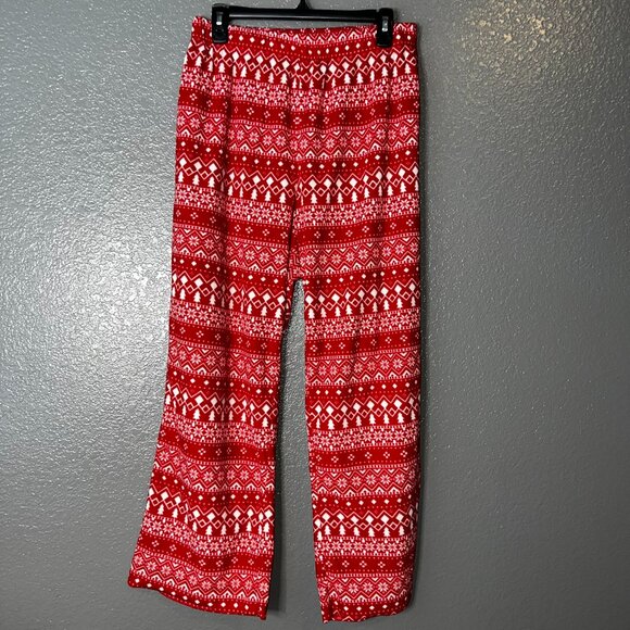 Women's Plus Size Holiday Fair Isle Fleece Pajama Pants Wondershop Red 1X - Picture 1 of 4